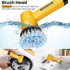 qimedo Battery Electric Spin Scrubber Q4, 800RPM Handheld Scrubber for Cleaning with Display, Power Dish Scrubber with 5 Heads, Shower Cordless Cleaning Brush for Bathroom/Sink/Window