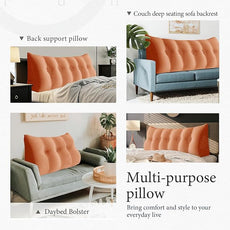 11 lbs Thickened Headboard Pillow Wedge Pillow Headboard Reading Pillow Bed for Comfortable Backrest Reading Triangular Pillow with Side Pocket Backrest Pillows for Sitting in Bed Queen