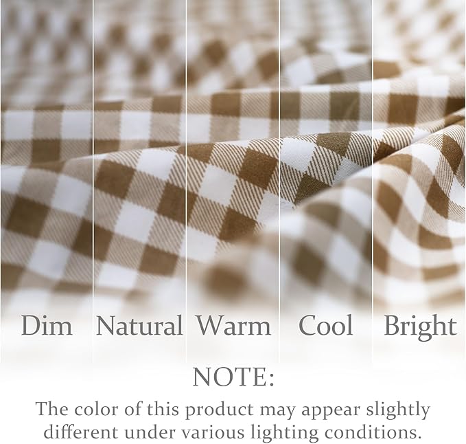 Brown Gingham King Duvet Cover 3Pcs Soft Breathable Microfiber Farmhouse Bedding Gift Set