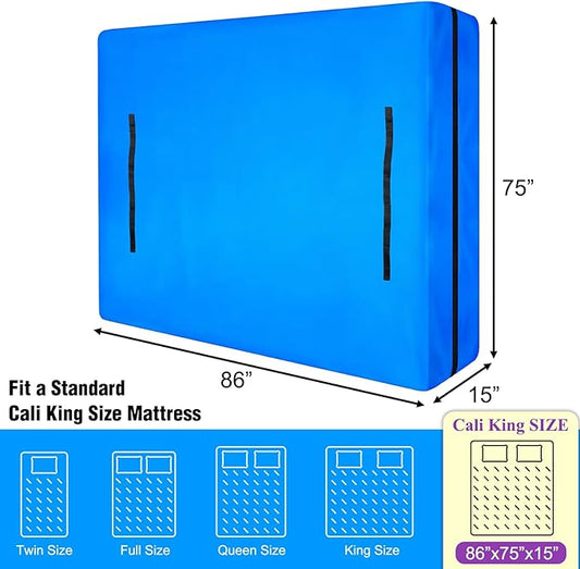 MorTime Mattress Bags for Moving and Storage, Zippered Mattress Storage Bag with 8 Strong Carrying Handles, Reusable Mattress Protector Cover Moving Supplies (Cali King)