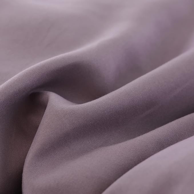 ROSGONIA King Size Comforter Set Dusty Purple, 3pcs (1 Boho Comforter & 2 Pillowcases) All Season Bedding Lightweight Bedspread Blanket Quilt