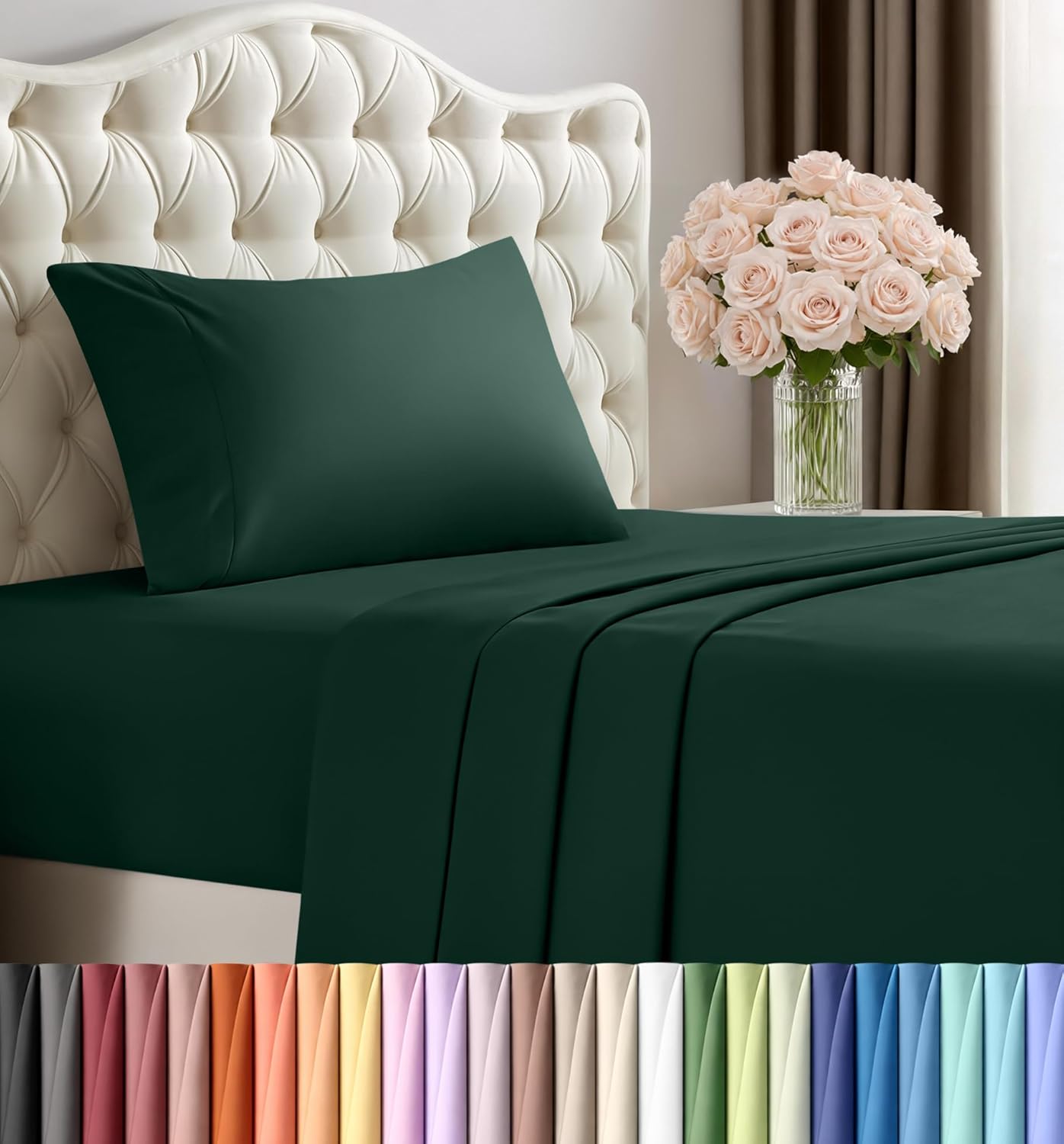 Utopia Bedding Queen Size Sheet Set – 4 Piece Bed Sheets, Soft and Breathable Microfiber, Includes 1 Fitted Sheet, 1 Flat Sheet and 2 Pillowcases – Oeko Tex (Grey) Dormly
