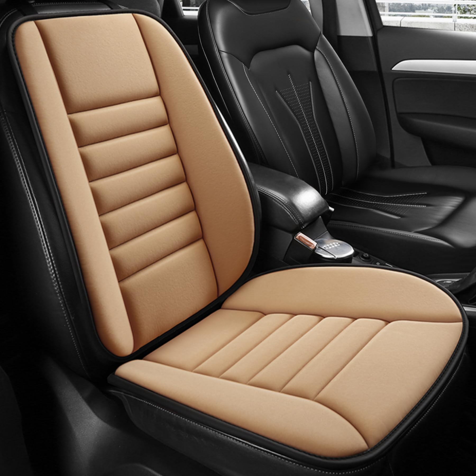 MYFAMIREA Truck Seat Cushion, Memory Foam Trucker Seat Cushion for Truck Driver Long Sitting with Adjustable Strap, Back Support and Pain Relief for Trucker Driving Car Office Chair and Pain Dormly