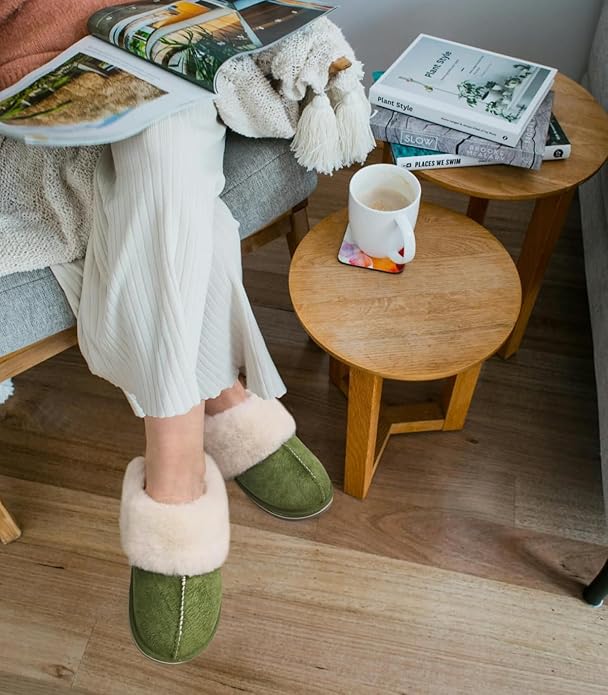 KuaiLu Womens Fluff Dual Memory Foam Slippers Ladies Cozy Arch Support Warm Scuff Slippers Slip on Comfy Winter House Shoes with Non-Slip Indoor Outdoor Hard Sole