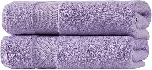 BAGNO MILANO Turkish Towels, Ultra Soft, Plush Luxury Turkih Cotton Bath Towels, Quick Dry Towel Set Made in Turkey (Lavender Purple, 2 Pcs Bath Towel Set)