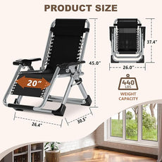 DoCred Comfy Chair, Folding Chair Recliner Chair for Bedroom and Living Room, Folding Reclining Patio Chairs Lounge Chair with Removable Cushion for Indoor Outdoor