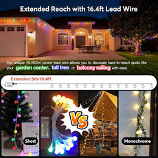 116ft Color Changing String Lights, 200 LED Multicolor & Warm White Crystal Globe Lights with Remote, 11 Modes, IP44 Waterproof, Plug in Fairy Lights for Indoor Outdoor Christmas Party Garden
