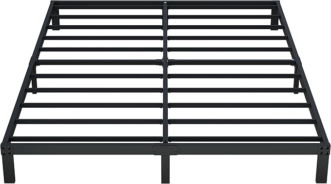 8 Inch Full Size Bed Frame No Box Spring Needed, Heavy Duty Metal Platform Bed Frame Full Support Up to 3000 lbs, Easy Assembly, Noise Free, Black