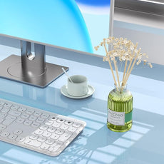 MIZZEO Reed Diffuser Set, White Jasmine 6.76 fl oz Highly Scented Room Diffuser Home Fragrance Essential Oil Reed Flower Diffuser, House Bedroom Office Decor & Gifts