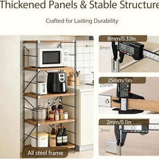 5 Tier Bookshelf, Book Shelf 67/59Inch, Tall Bookcase, Industrial Bookshelves, w/Metal X-shaped support, Adjustable Shelves, Metal Fram, for Living Room,kitchen (walnut, H 66.93×W31.5×L 15.75 IN)