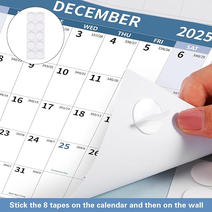 2026 Wall Calendar 34.8" x 22.8" Large Vertical Yearly 2025-2026 Wall Hanging Calenda with Julian Date from July 2025 to June 2026 Thick Paper Calendar 12 Month Annual Planner for Office Fridge(Blue)