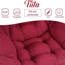 Tiita Lazy Chair, Modern Large Accent Lounge Armchair, Comfy Leisure Sofa Reading Chair for Bedroom, Living Room, Dorm Rooms, Garden and Courtyard, Red