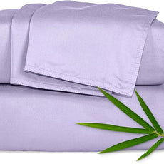 Pure Bamboo California King Sheets, Genuine 100% Organic Viscose Derived from Bamboo Bed Sheet Set, Soft & Cooling, Double Stitching, 2 Year Quality Promise (California King, Lavender)