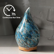 Porseme 280ml Essential Oil Diffuser Glass Color Changing Aroma Air Diffusers Aromatherapy Ultrasonic Cool Mist Humidifier 7 Running Hours Waterless Auto-Off for Sleeping Yoga Office Spa (Light Blue)