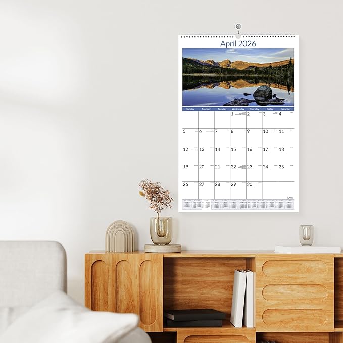 SUNEE 2026 Wall Calendar Large 22.75"x15.5", 21 Month from October 2025 to June 2027, Vertical Extra Large Monthly Calendar 2026-2027 for Wall, National Parks