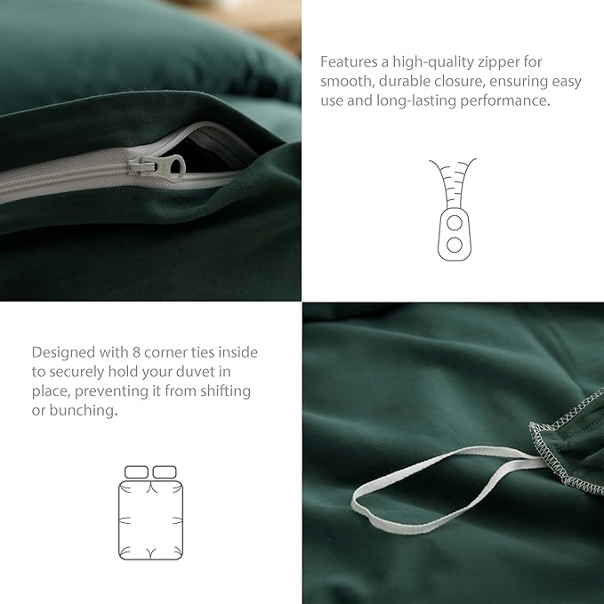 HeimenAogo Egyptian Cotton Duvet Cover Set California King, Ultra Soft and Breathable Comforter Cover with Zipper Closure, High Thread Count Long Staple Cotton Blanket Cover 3Pcs, Silver Pine