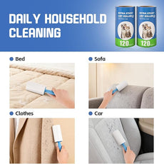 Extra Sticky Lint Roller Refills 6 Pack (720 Sheets) fit 3.8