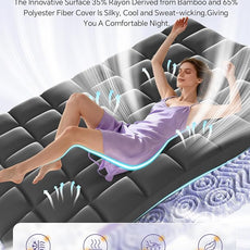 Dual Layer 5 Inch Memory Foam Mattress Topper Full - 3 Inch Pillow Top Mattress Pad and 2 Inch Gel Memory Foam, 7-Zone Egg Crate Full Size Mattress Topper (Black)