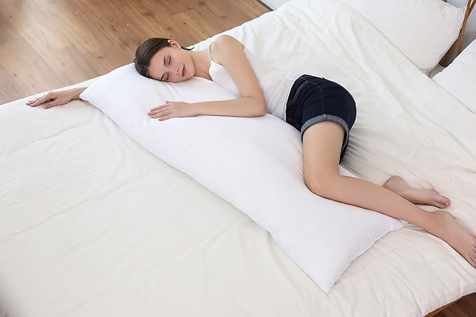 EVOLIVE Ultra Soft Microfiber 21"x54" Long and Full Body Pillow Insert Pregnancy Pillow (21"x54" Body Pillow)