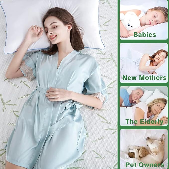 Parkdeny Twin XL Mattress Encasement, Waterproof Cooling, Rayon from Bamboo, 3D Air Fabric, Breathable, Noiseless, Washable, Fits 5"-13" Deep Mattresses