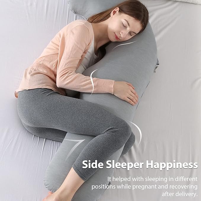 BATTOP Pregnancy Pillows for Sleeping,Maternity Pillow with Cooling Cover,Support for Belly,HIPS, Legs,Pregnancy Must Haves,Side Sleeper Body Pillow
