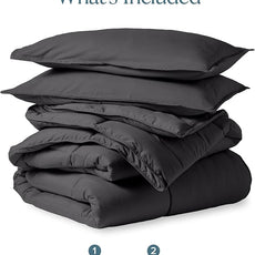Bare Home Comforter Set - Full Size - Ultra-Soft - Goose Down Alternative - Premium 1800 Series - All Season Warmth (Full, Forged Iron Grey)