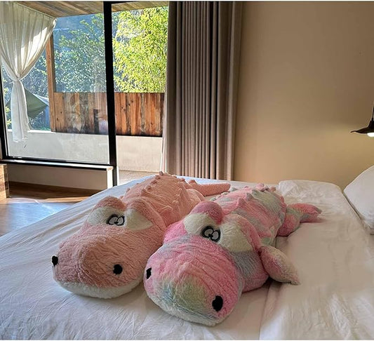Hofun4U Alligator Plush Pillow, 67 inch Alligator Stuffed Animal, Home Decoration Christmas Valentine’s Birthday Gift for Boys Girls Adults Kids (Pink)