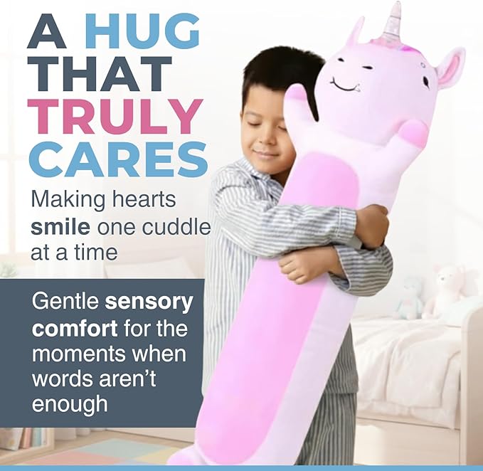 Unicorn Plush Body Pillow for Kids | Long Stuffed Animal Cuddle Pillow | Soft Hugging Toy | Plushie Gift for Girls & Boys | Long Plush Body Pillow for Sleep & Comfort | Small, 23 Inches