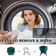 Tiita Lazy Chair with Ottoman, Modern Large Accent Lounge Armchair, Comfy Leisure Sofa Reading Chair with Footrest for Bedroom, Living Room, Dorm Rooms, Garden and Courtyard, Velvet Green