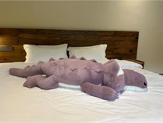 Hofun4U Alligator Plush Pillow, 38 inch Alligator Stuffed Animal, Home Decor Christmas Valentine’s Birthday Gift for Boys Girls Adults Kids (Purple)