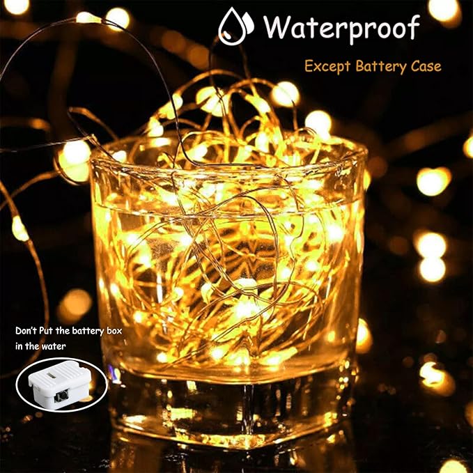 ZGWJ Fairy Lights Battery Operated, 12 Pack Warm White Twinkle String Lights 20 LED 7FT Waterproof for Bedroom Decor, Halloween, Christmas, Party Indoor and Outdoor Decoration