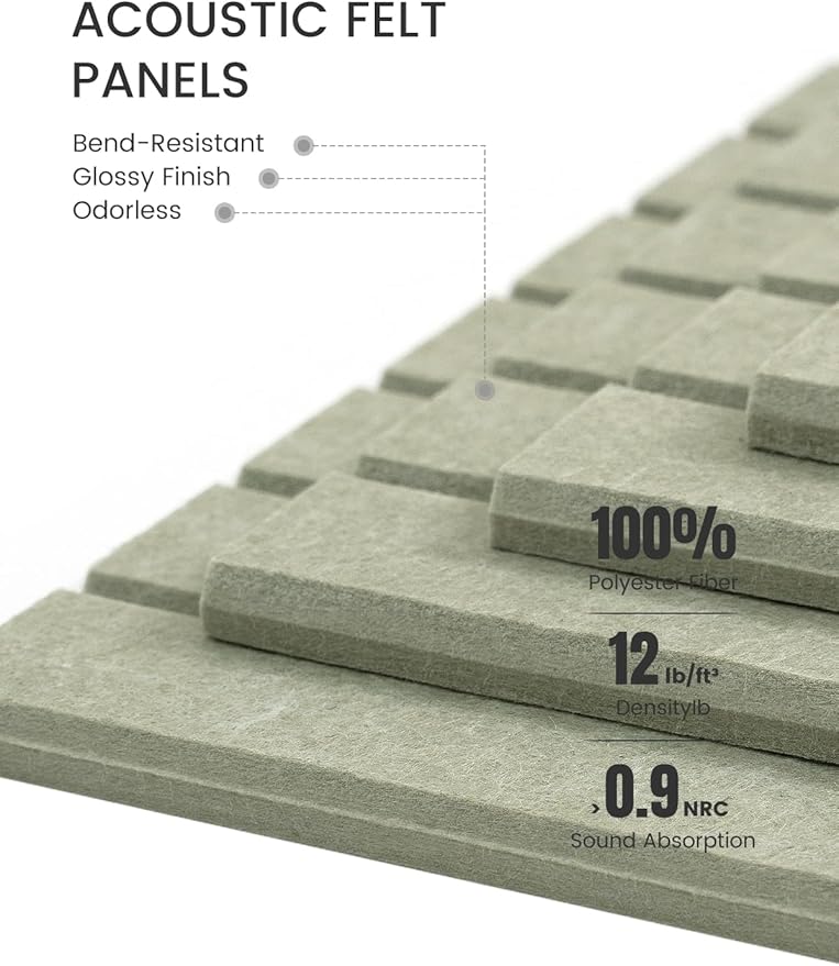 Large Felt Bulletin Board 48" x 36" Cork Board Alternative-12 Pack with 70 Safe Removable Adhesive Tabs, Cork Boards for Walls Cork Board for Home Office Classroom Pin Board (Sage)