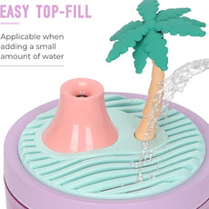 Cute Mini Humidifier, 320ml Coconut Tree Desktop Humidifiers for Bedroom, Portable Small Cool Mist Humidification for Home, Baby Nursery, Office & Indoor Plants, USB Powered