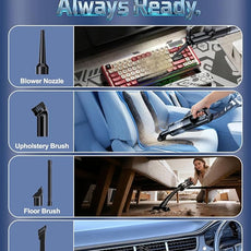 Cordless Handheld Vacuum Cleaner, 2-in-1 Vacuum & Blower, 36000Pa Suction Brushless Motor, Car Vacuum with LED Light, Lightweight, Portable for Car, Home, Office and Outdoor Use