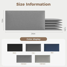 Soft Gray Linen Freestanding Headboard 24x12 Inch 9-Panel Set - Breathable Linen Fabric with High-Resilience Foam for Queen/Full Beds, Wall Padding Protection