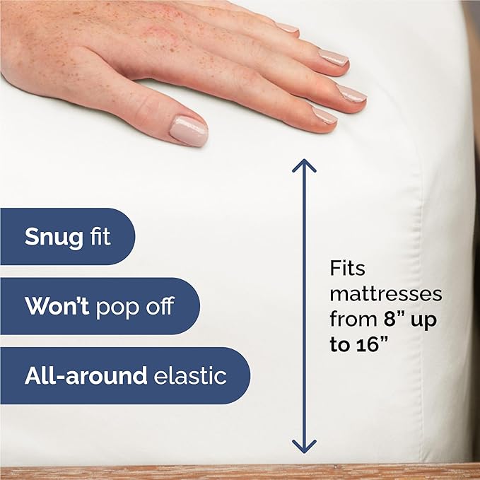 King 6 Piece Sheet Set - Cooling & Breathable Bed Sheets - Hotel Luxury Bed Sheets for Women, Men, Kids & Teens - Sheets w/Deep Pockets & Easy Fit - Soft & Wrinkle Free - King Antique White Sheets