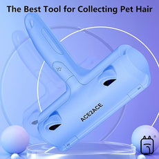 ACE2ACE Pet Hair Removal Tool, Lint Roller Brush for Cats and Dogs, Reusable Self Clean Pet Fur Remover, Pet Hair Remover for Laundry, Carpet, Furniture, Couch, Sofa and Bedding (Blue)