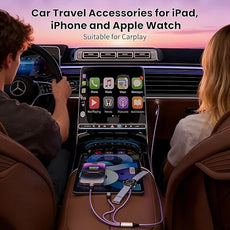 Travel Essentials, Travel Charger for iPhone 17 and Apple Watch for Multiple Devices, Charging and Data Sync, 3 in 2 USB A/USB C Multi Charger with 3 Ports Compatible for Apple Watch/iPhone 17-6, 5 FT