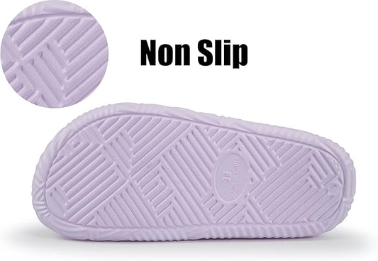 Weweya Slides for Women and Men - Bathroom Shower Shoes - Non Slip House Slippers - Lightweight Beach Sandals