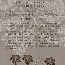 Zodax Grand Casablanca Porcelain Oil Diffuser - Home Fragrance Oil Diffuser Ideal for Living Room, Bathroom, Office - Flower Design - Gift Box Packaging Included - Versailles Tuberose - 6.76 Oz.