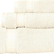 Personalized Towels, Hotel & Spa Quality, Super Soft, Highly Absorbent, Bathroom Sets, 100% Cotton Monogrammed towels 3 Piece Towel Set, Includes 1 Bath Towels, 1 Hand Towels, 1 Washcloths Cream color