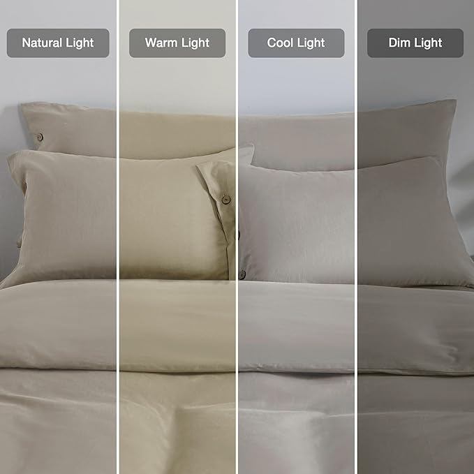JELLYMONI Pillowcases King Set of 2 Cotton Button Pillow Covers 20×36in Linen Grey Bed Pillow Cases 100% Washed Cotton Soft Breathable (Pillows are not Included)