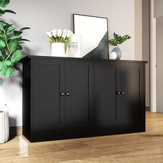 Black Buffet Storage Cabinet with 4 Door, 49