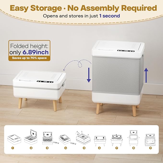 35L Towel Warmer Gift Set – Family-Sized Foldable Design with Window, Dual Safety Shut-Off for Overheat & Tip-Over, 12 Aroma Discs – A Spa-Like Luxury for Home & Loved Ones