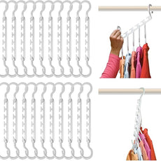 Wonder Hanger Max 20-Pack Space Saving Hangers, Reinforced Hooks Swivels 360°, Cascading Hanger, College Dorms & Storage Closet Organizer, Fully Assembled – White
