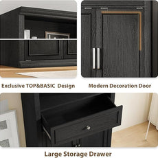 Rresyet Bookcase, 6 Tier Black Bookshelf 28