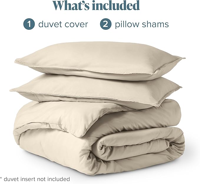Bare Home Bedding Duvet Cover Oversized Queen - Premium 1800 Super Soft Collection - Lightweight, Cooling - Soft Breathable Bedding Duvet Cover (Oversized Queen, Sand)