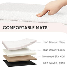 PINPLUS Folding Storage Ottoman Bench, Sherpa Ottoman with Storage, Large Long Shoes Bench Chest with Lid, Footrest for Living Room, Entryway, White 30'' x 15'' x 15''