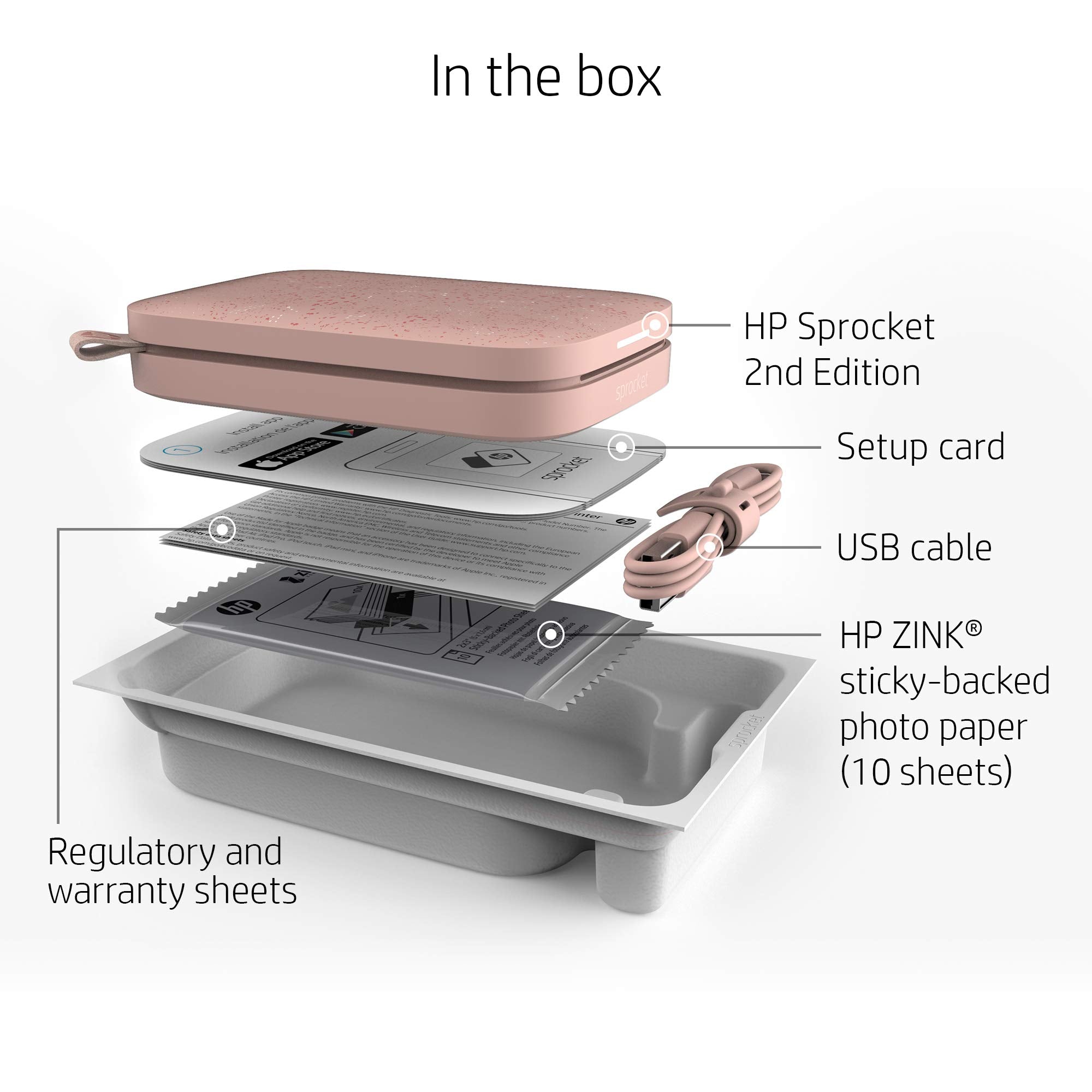 HP Sprocket Portable 2x3 Instant Photo Printer (Lilac) Print Pictures on Zink Sticky-Backed Paper from Your iOS & Android Device.