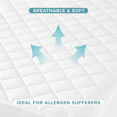 Bare Home Quilted Fitted Mattress Pad (Split Head Flex King) - Cooling Mattress Cover - Easily Washable - Elastic Fitted Mattress Cover - Stretch-to-Fit up to 15 Inches Deep (Split Head Flex King)
